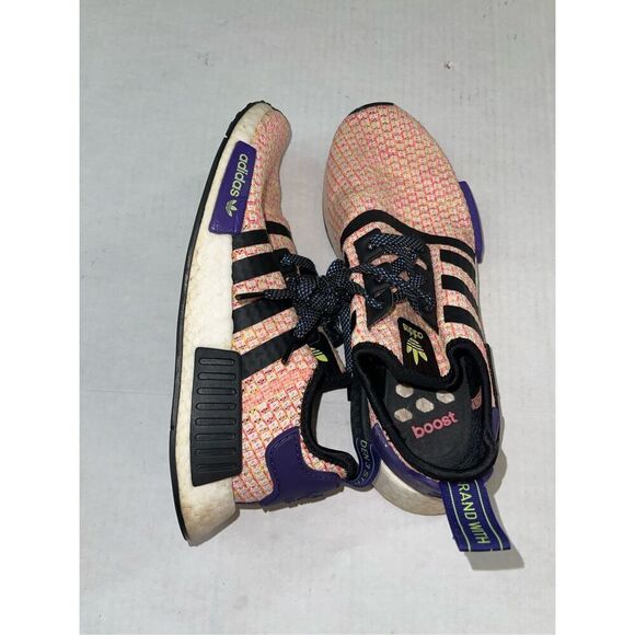 Adidas NMD Boost Womens‎ 7 Blue Orange Black Shoes A12 - Picture 6 of 7
